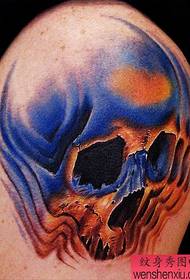 disegno del tatuaggio del cranio: armare il modello del tatuaggio del cranio 3D di colore Europa e Stati Uniti
