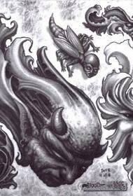 Immagine europea del modello del tatuaggio del fantasma