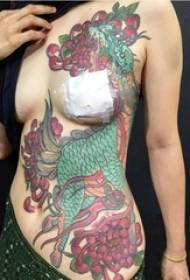 tradiční zvíře malované abstraktní linie jednorožec tetování vzor
