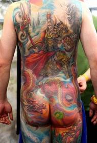 Super super zgodna slika punog leđa Erlang boga Yang Lan tetovaža slika