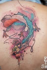 motif de tatouage licorne dos