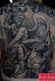 indietro bello bello Modello di tatuaggio angelo schiena piena