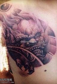 shoulder stone lion tattoo pattern