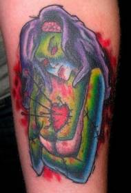 legged froulike zombie hert tatoeage foto