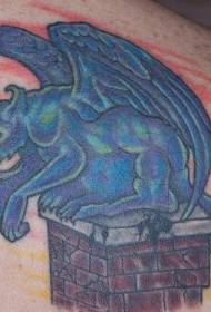 chaminé e padrão de tatuagem monstro azul