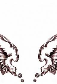 pluma de estilo de dibujo negro tatuaje de alas de ángel grandes Ángel manuscrito, alas de demonio, manuscrito, material manuscrito, pluma, alas, negro, dibujo