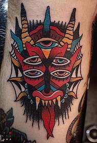 gamba pittura Devil Tattoo Pattern