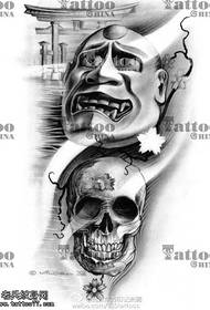 modello tatuaggio teschio demone manoscritto
