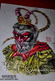 Monkey King Sun Wukong hình xăm bản thảo