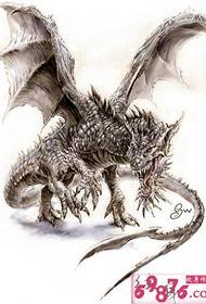 Evil dragon tattoo manuskriptbillede