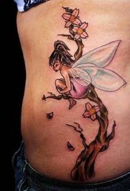 side waist color elf tattoo pattern
