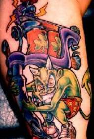 Modello di tatuaggio demone verde