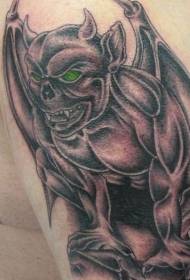 skouer verskriklike monster groen oog tatoo patroon
