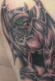 shoulder horrible monster green eye tattoo pattern