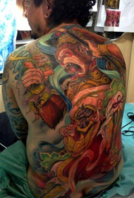 full of fierce Qitian Dasheng Sun Wukong full back tattoo