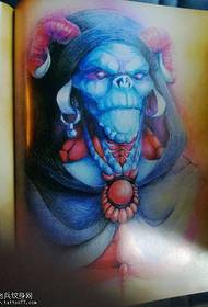 farebný démon tetovanie vzor