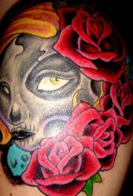 Color Rose Zombie Tattoo