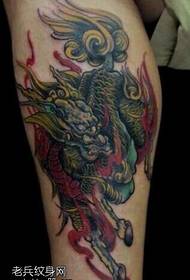 ຮູບແບບ tattoo ໄຟ unicorn ແຂນ