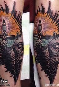 modello di tatuaggio demone faro dipinto