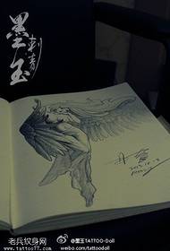 个性天使翅膀纹身手稿图片