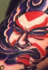 Patró de tatuatge de diable japonès de fons porpra