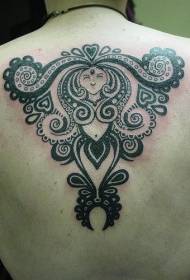 Voltar sereia tema preto totem tatuagem imagem
