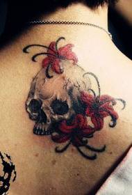 jó megjelenésű koponya 岸 花 花 tetoválás tetoválás