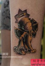 сладък малък ангел татуировка модел 151906-талията на момичето е красив модел приказна татуировка крило