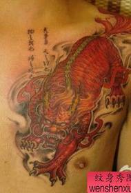 modello tatuaggio unicorno: modello tatuaggio unicorno color petto