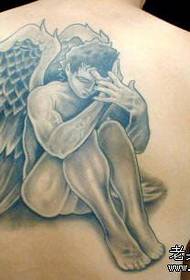 Wzór tatuażu z tyłu: Klasyczny wzór tatuażu z tyłu anioła
