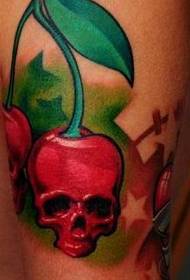 wzór tatuażu czaszki: wzór tatuażu kolorowych owoców czaszki