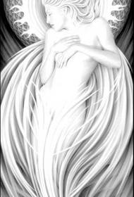 Tsarin Dabarun Tattoo na Angel: Sketch Angel Elf Tattoo Tsarin Tsarin hoto