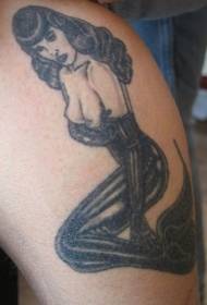 sirenë e zezë seksi në këmbë foto tatuazh