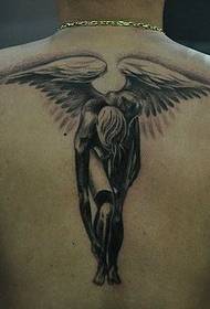 vissza szép elegáns angyal szárnyakkal tetoválás minta