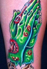 အစိမ်းရောင်ဖုတ်ကောင် Prayer လက်ဂန္ထဝင် Tattoo ပုံစံ