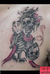 Mandlig bryst smuk pop tatovering tatovering