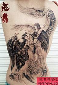Sepasang desain tato malaikat populer yang populer