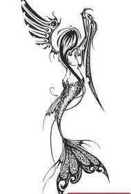 „Angel Elf“ tatuiruotės rankraščių kūriniai, pasidalyti tatuiruotės figūra 151906 - Mergaičių juosmuo yra gražus pasakų sparno tatuiruotės raštas
