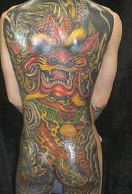 Patrón de tatuaje de Kirin: lindeiro color de costas completas Unicornio Patrón de tatuaxe de fotos