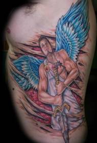 татуировка цвета ангела и меча