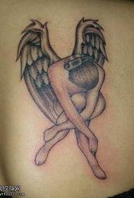 Modello di tatuaggio angelo sulla spalla destra posteriore