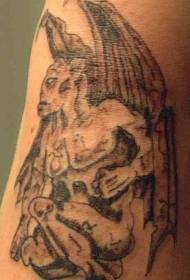 schwaarz Gargoyle Tattoo Muster