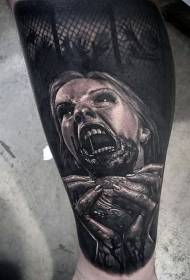 pikasieuneun zombie monster bodas hideung bodas kalayan pola tattoo katurunan katurunan