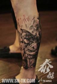 kojų klasikinis populiarus juodo ir balto angelo tatuiruotės modelis