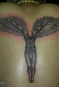 男士背部美麗守護天使紋身圖案151691-背面有翼的小天使紋身圖案