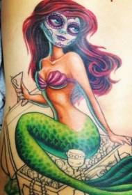 m'chiuno mtundu wa shuga mermaid tattoo chithunzi