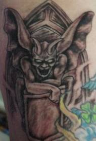 shoulder-colored smiling gargoyle tattoo pattern