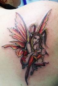 modello di tatuaggio elfo colorato spalla