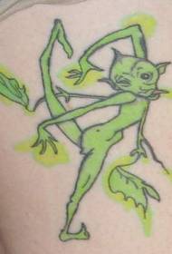 Vihreä tontun tatuointikuvio