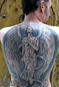 Узорак за тетоважу западног женског анђела са црним крилима